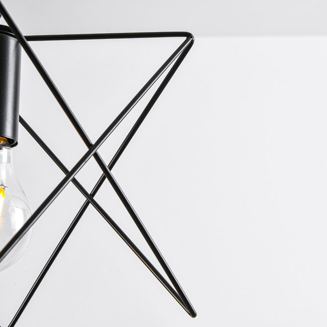 Industrial pendant lamp Star in black metal