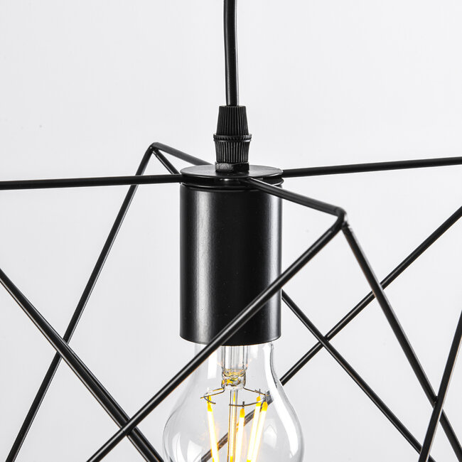 Industrial pendant lamp Star in black metal