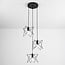 Industrial 3-light pendant lamp Star in black metal
