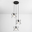 Industrial pendant lamp in black metal 3-light - Star