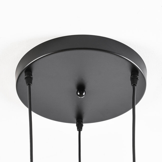 Industrial pendant lamp in black metal 3-light - Star