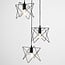 Industrial 3-light pendant lamp Star in black metal