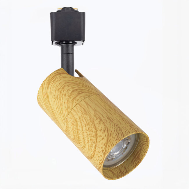 1-phase track lighting system 1.5 metres black with oak wood look track lights - Loek