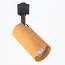 Track spotlight single circuit black with wood look - Loek