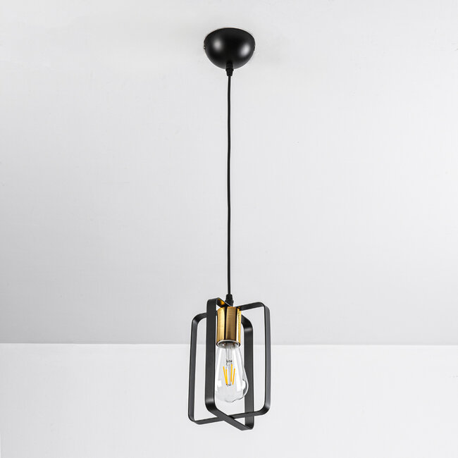 Industrial hanging lamp black with gold - Pisa