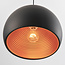 Modern round pendant lamp in black with gold 35cm - Goldy