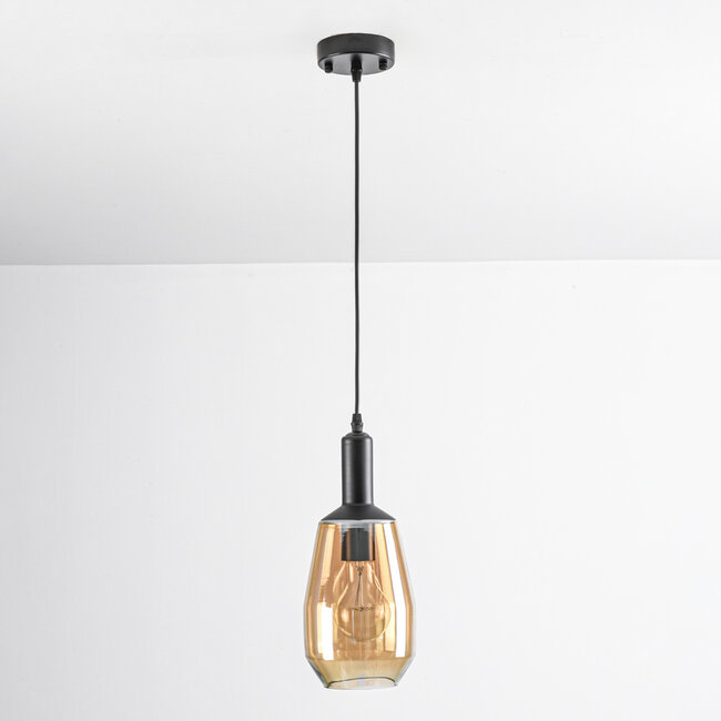 1-light pendant lamp Mala - elongated glass