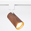 1-phase track lighting system 1.5 metres white with walnut wood look track lights - Loek