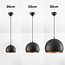 Modern round pendant lamp Goldy in black and gold