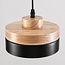 Wooden pendant light with metal shade - Evie