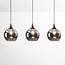 Modern pendant light Katie with smoked glass, 3-bulb