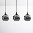 Modern pendant light Katie with smoked glass, 3-bulb