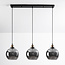 Modern pendant light Katie with smoked glass, 3-bulb