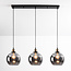 Modern pendant light Katie with smoked glass, 3-bulb