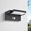 Adjustable solar wall light Berlin with sensor and control dial