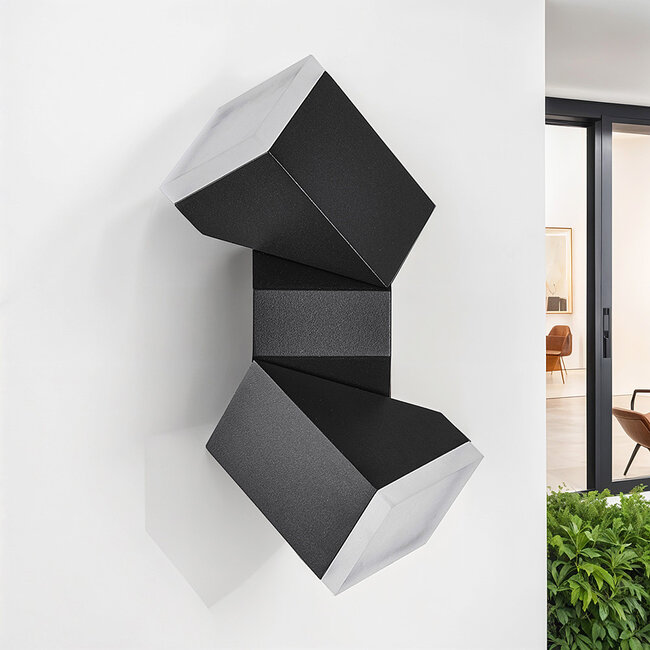 Adjustable wall lamp Michael 2-light - black