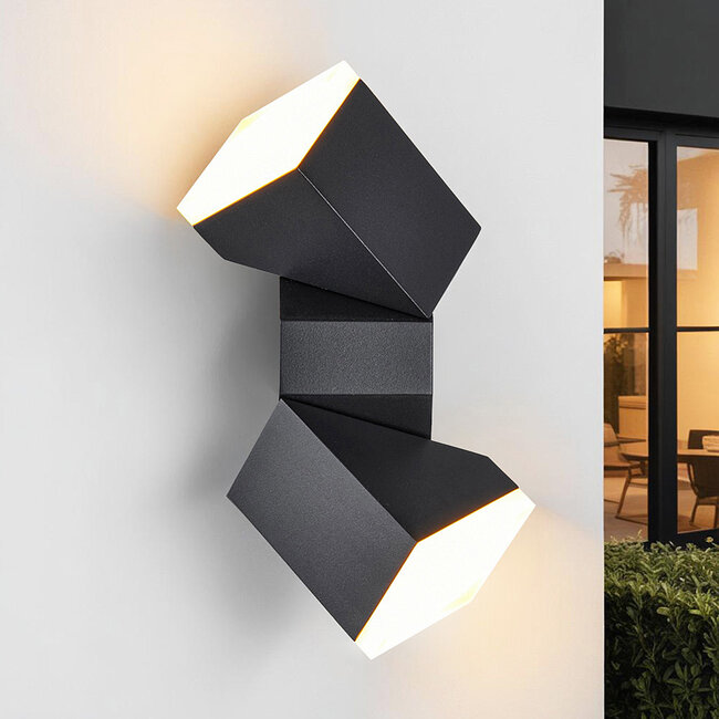 Adjustable wall lamp Michael 2-light - black