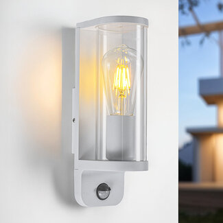 Modern wall light with sensor for outdoors Jani - white
