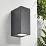 Modern square outdoor wall light Dutchman - black