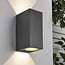 Modern square outdoor wall light Dutchman - black