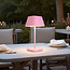 Rechargeable table lamp Tessa in matte pink, dimmable