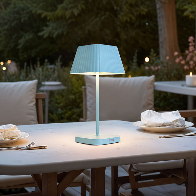 Rechargeable blue table lamp Mike - dimmable