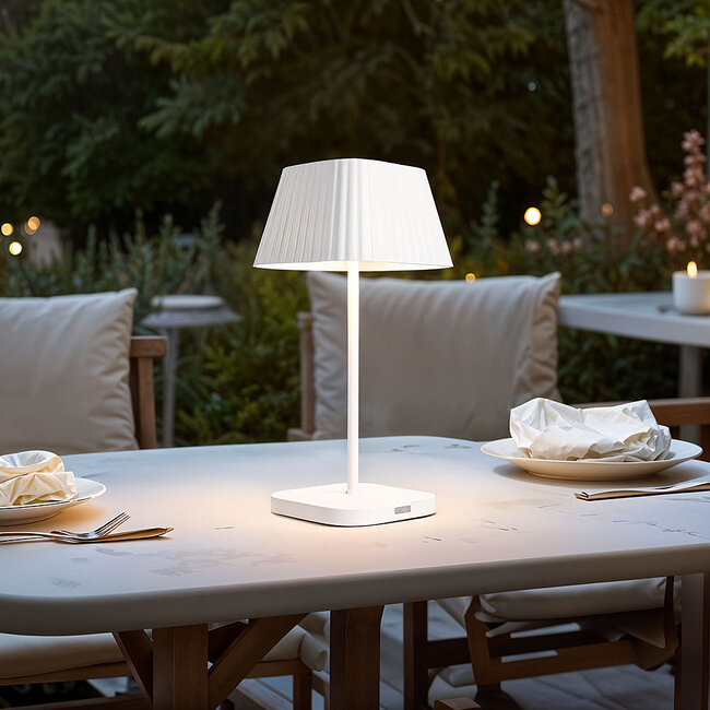 Rechargeable white dimmable table lamp - Robin