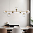 Gold pendant light with transparent glass, 7-bulb - Hepta