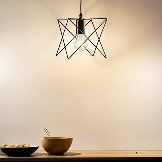 Industrial Black Metal Pendant Light - Star