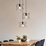 Industrial pendant lamp in black metal 3-light - Star
