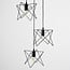 Industrial 3-light pendant lamp Star in black metal