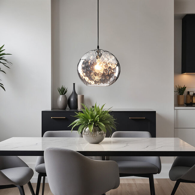 Designer pendant light Palermo - oval smoked glass