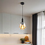pendant light Mala - amber glass diamond shape