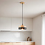 Evie Wood pendant lamp with iron rim