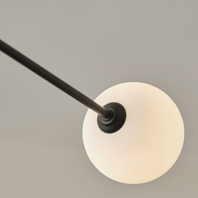 6-light ceiling light Sest - opal glass and black
