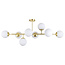 Designer ceiling light with frosted glass, copper 8-bulb - Osem