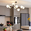 Designer ceiling light black with frosted glass, 8-bulb - Osem