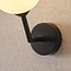 Black wall light with opal glass - Runda