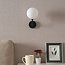 Black wall light with opal glass - Runda