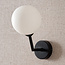 Black wall light with opal glass - Runda