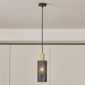 Pendant light, black and gold - Valce