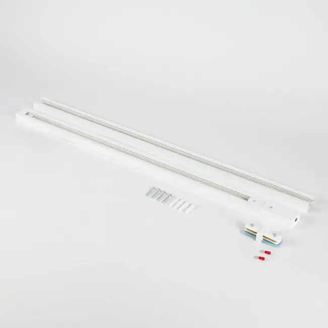 1-phase track lighting system 1.5 metres with mahogany wood look track lights - Loek