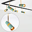 1-phase track system set 3 metres with Remi spotlights, blue and gold