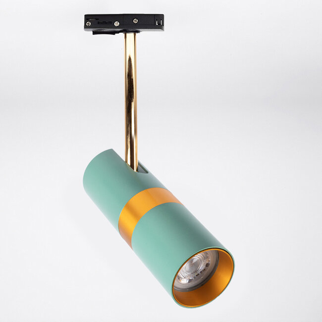 1-phase track system set 3 metres with Remi spotlights, blue and gold