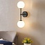 Modern black wall light, 2-bulb - Runda