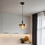 pendant light Mala - amber glass wide globe