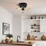 3-light ceiling light Gull - black and gold with honeycomb design