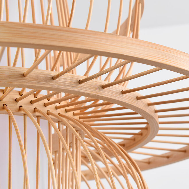 Rustic pendant lamp in layered bamboo - Kyoto