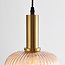 1-bulb pendant light - Sita - ribbed glass drum shape