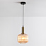 1-bulb pendant light - Sita - ribbed glass drum shape
